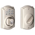 Schlage BE365VCAM619 Deadbolt, 2 Grade, Zinc, Satin Nickel, 238, 234 in Backset, C Keyway BE365V CAM 619